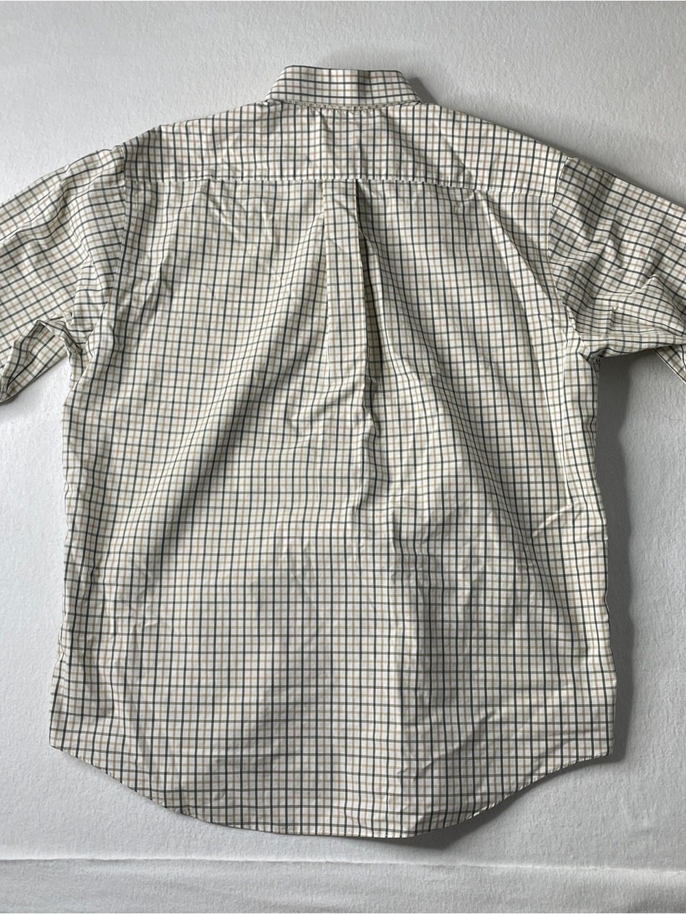 Brooks Brothers Button Down Shirt Men's Large Tan Green Plaid Long Sleeve Preppy - Picture 6 of 6